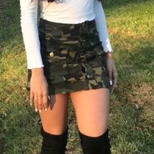 Army print skirt